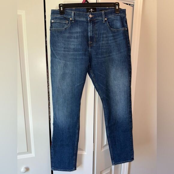 7 For All Mankind Men’s Blue Jeans Adrien Fit 36x32 - Picture 2 of 8